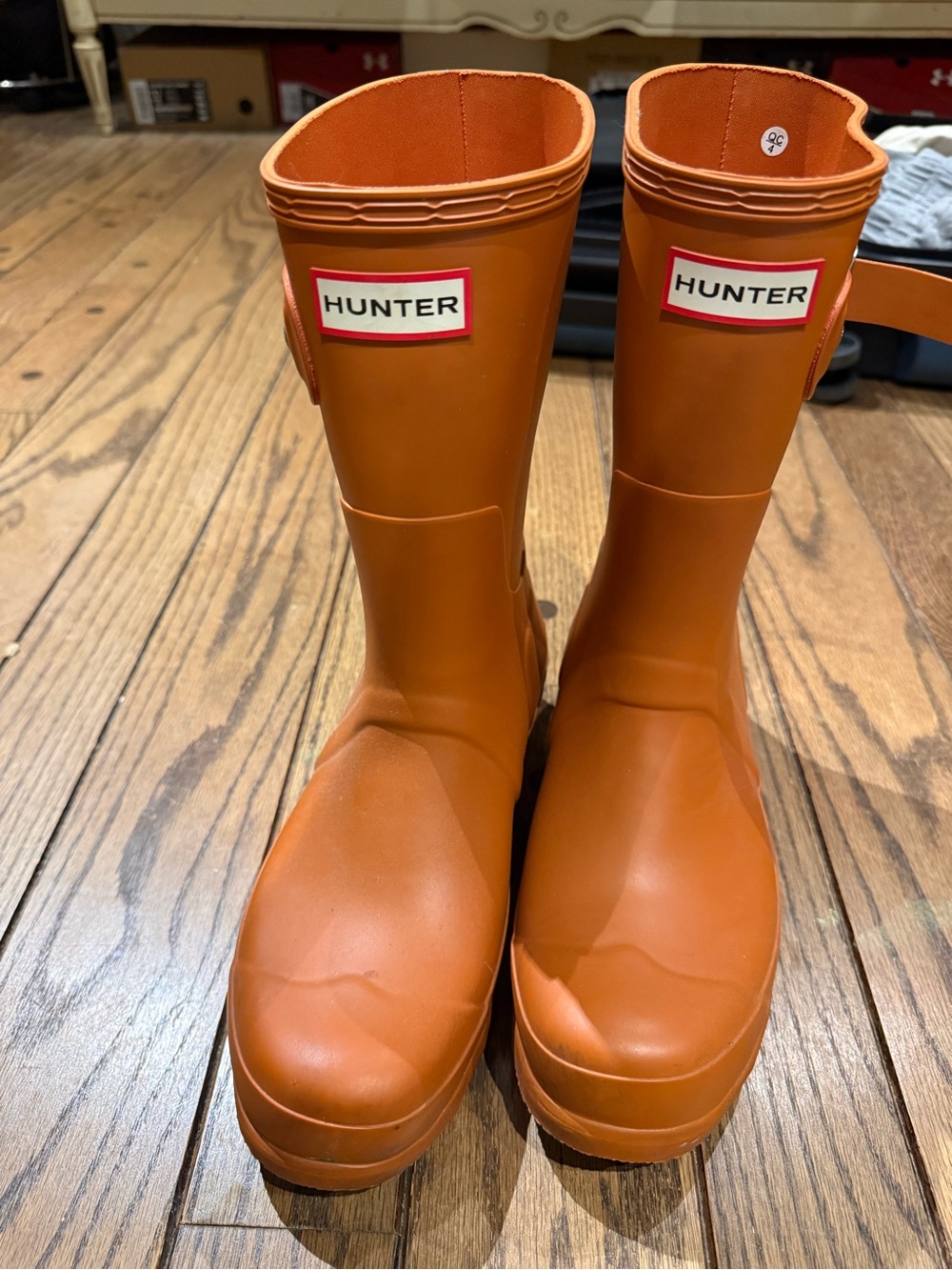 Hunter Short Rain Boot Orange
